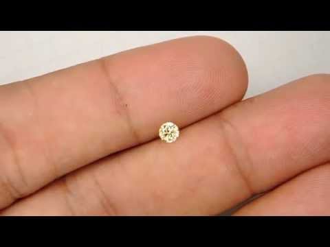 Certified 0.17ctw 3.5mm Natural Fancy Yellow Diamond SI1 Round Brilliant - 653141109