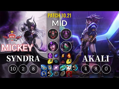 APK Mickey Syndra vs Akali Mid - KR Patch 10.21