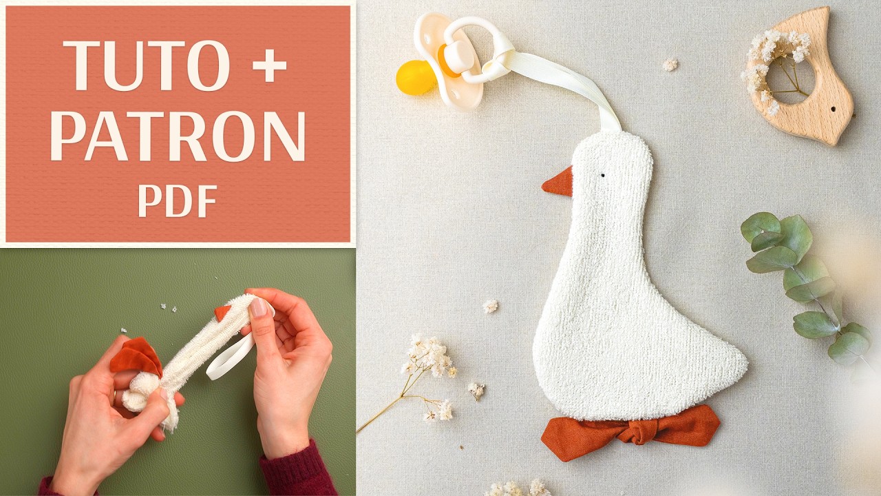 Tutoriel couture attache tétine pour bébé – Patron PDF
