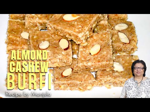 Almond Cashew Burfi | Cashew Almond Burfi | Almond Cashew Barfi | Cashew Almond Barfi