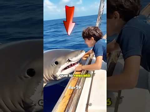 ¡Este tiburón nunca olvidó al hombre que lo salvó! 😳🦈 #shorts #fyp