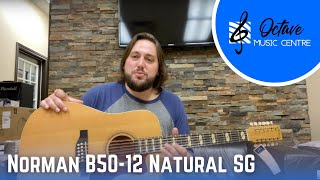 Video thumbnail for THIS 12 STRING IS FLAMED MAPLE: Norman B50-12 Natural Semi Gloss - Product Showcase! by The Octave Music Centre