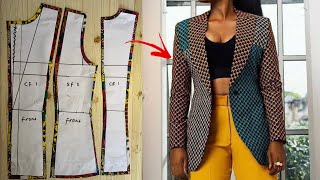 How to draft a blazer jacket with notched collar (