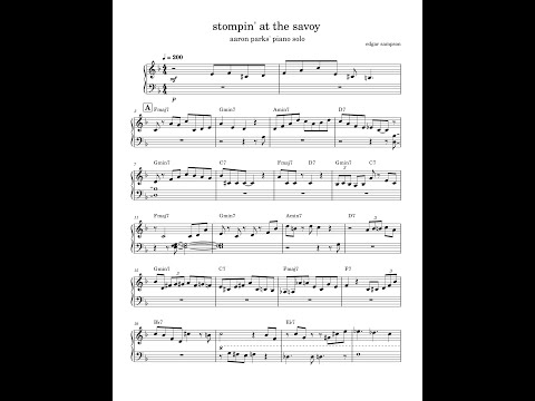 Stompin' at the Savoy - Aaron Parks' Piano Solo Transcription