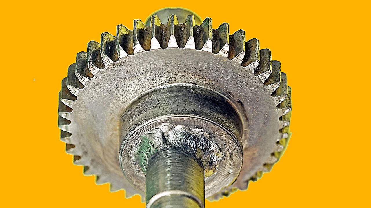 Homemade profile bending machine made from scrap materials with an electric motor