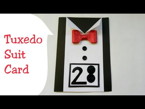 DIY Tuxedo Card ideas/ Making Tuxedo Birthday card/Anniversary Card/Suit Greeting card Video