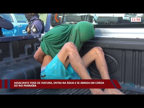 Assaltante foge de viatura, entra na água e se abriga em coroa do Rio Parnaíba 11 02 2022