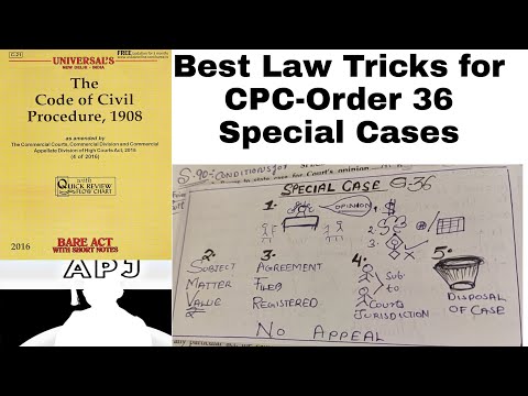 Best Law Tricks for CPC-Order 36 Special Cases