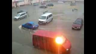 preview picture of video 'град в дятлово.потоп на ул.новогрудской 5.08.14'