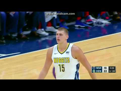 Nikola Jokic 3/3 for 3pt - Denver Nuggets vs. Washington Wizards - NBA - 23/10/2017 HD