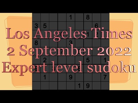 Sudoku solution – Los Angeles Times sudoku 2 September 2022 Expert level