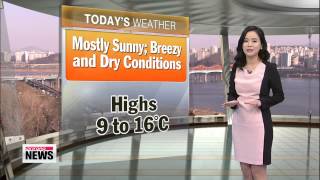 WEATHER 130329: Mostly Sunny, Breezy and Dry Conditions 날씨