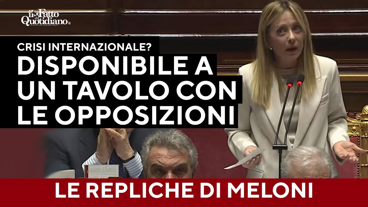 Le repliche di Meloni: “Disponibile a un tavolo con le opposizioni”