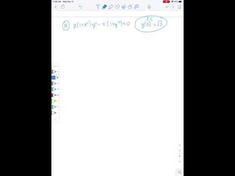 Separable differential equations p. 391 #19 (see correction in description)