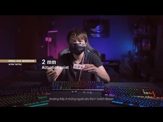 Bàn phím cơ gaming FALCHION ACE WHITE, layout 65%, ROG NX Switch  BLUE (pre-lubed), ABS