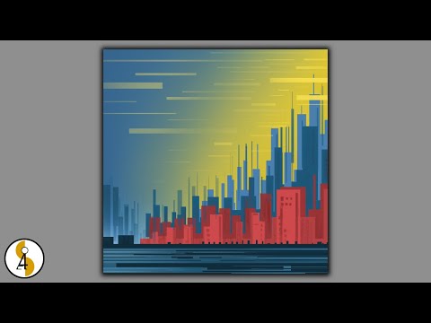 Abstract Cityscape Painting / City Art / Masking Tape / Procreate Art / iPad Art / Demo #262