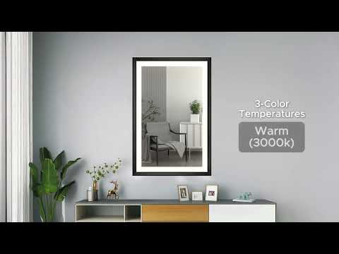 Sleek LED Vanity Mirror – Beveled Edge, 3-Color Dimming, Anti-Fog