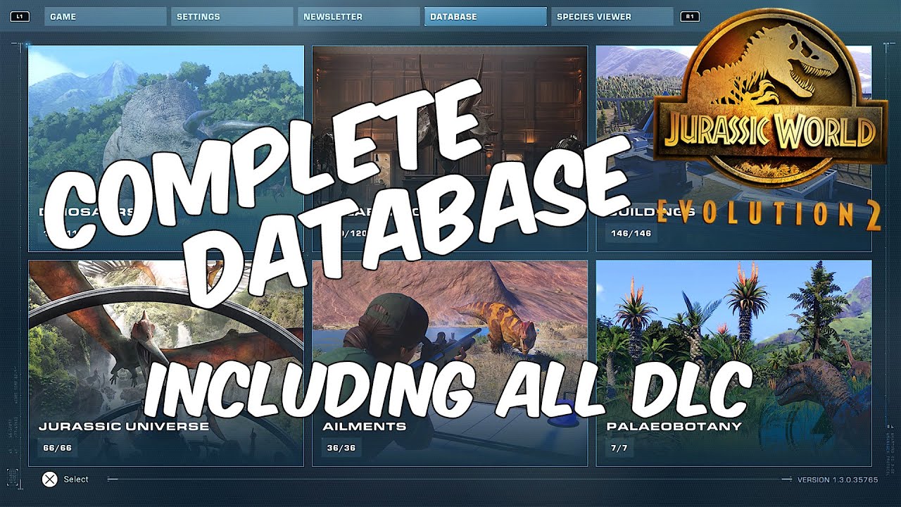 Jurassic World Evolution 2 || Complete Database Including All DLC