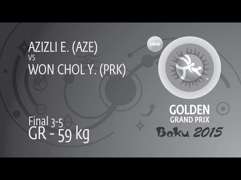 BRONZE GR - 59 kg: E. AZIZLI (AZE) df. Y. WON CHOL (PRK) by TF, 9-0