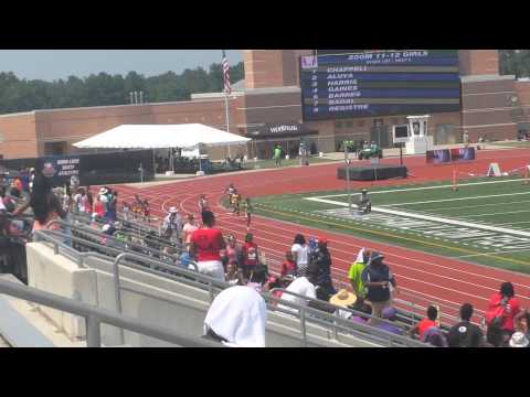 2014 USATF Junior Olympics Houston, TX 11-12 Girls 200 Meter Dash Heat 6 Prelims