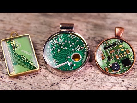 Circuit Board + Resin Jewelry [Upcycled Pendants] Computer PC Board Necklaces