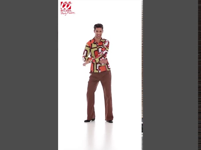 Vídeo relacionado con Camisa retro de los años 70 con y sin estampado, disfraz de discoteca para hombre, talla L/XL, color: rombo