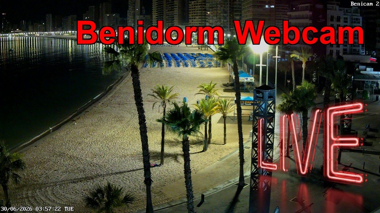 Live webcam view of Playa de Levante y rascacielos de Benidorm