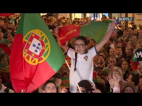 فرحة الجماهير البرتغالية بالتتويج بدوري الأمم الأوروبية