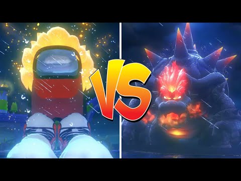 Among Us Crewmate Over Mario VS Bowser's Fury