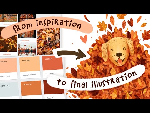 My Digital Art Process - Creating An Inspiration Mood Board And Drawing A Happy Doggo