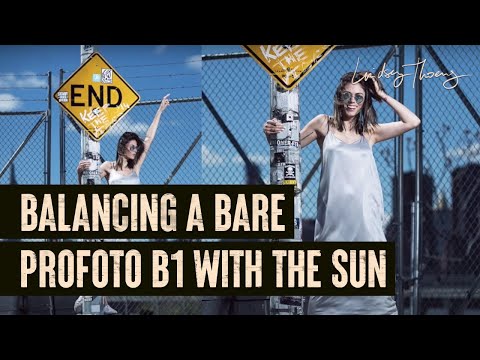 Balancing a bare Profoto B1 with the sun in Brooklyn  (Behind-the-scenes)