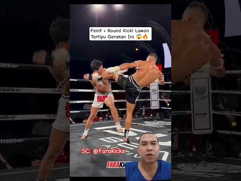 Feint + Round Kick! Lawan Tertipu Gerakan Ini #teknikoktagon #shorts #kickboxing