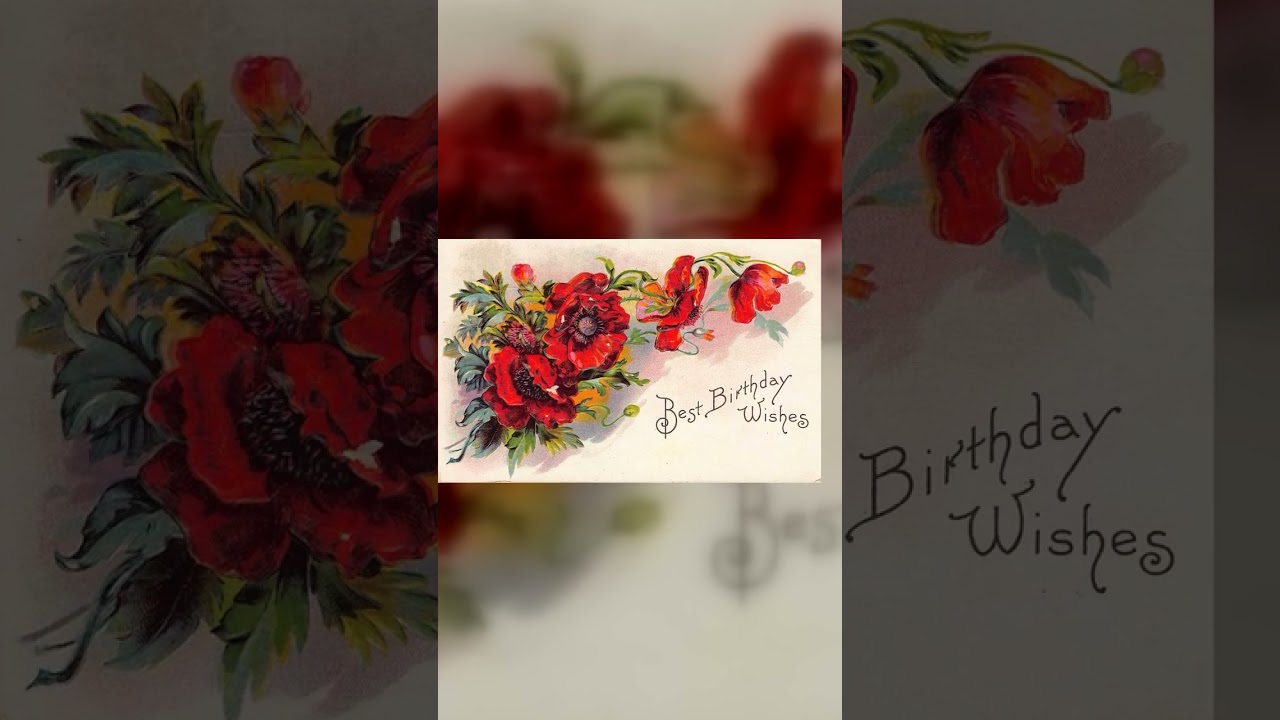 German Printed Divided Back Postcard, Birthday Wishes, 1912 Video