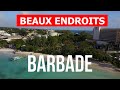 Voyage à la Barbade, Caraïbes | Plage, mer, tourisme | vidéo 4k | L'île de la Barbade vue du ciel