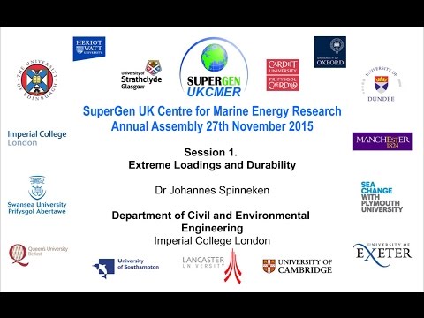 Modelling Marine Renewable Energy Devices: Designing for Survivability - Dr Johannes Spinneken