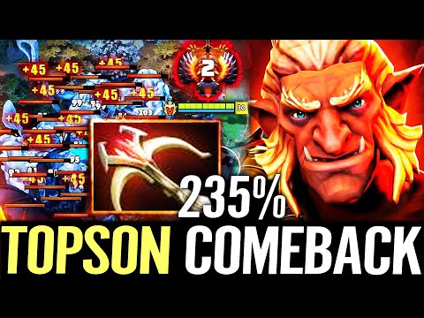🔥 TOPSON Troll Warlord 100% NEW HERO try — Daedalus 235% Crit DMG 1/4/1 Comeback Dota 2 Pro