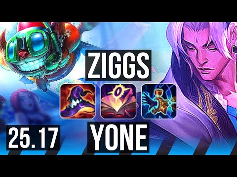 ZIGGS vs YONE (MID) | 69k DMG, 13/2/8, Godlike | EUW Challenger | 25.17