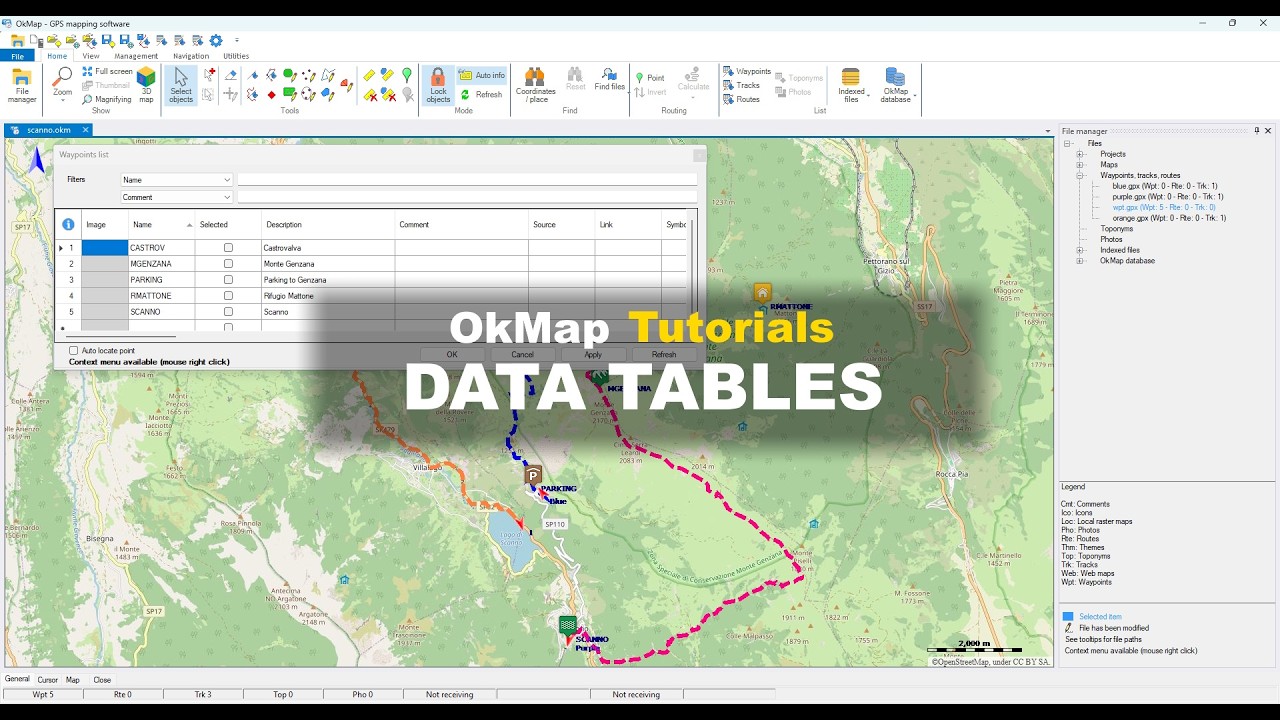 OkMap Tutorial – Gestire le tabelle di dati