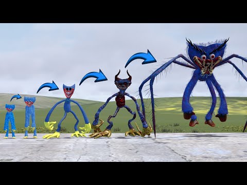 EVOLUTION OF CURSED SPIDER HUGGY WUGGY IN POPPY PLAYTIME CHAPTER 3!! (Garry's Mod)