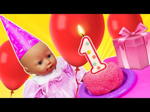 Baby Annabell Puppe. Annabell feiert ihren Geburtstag. Spielzeugvideo für Kinder