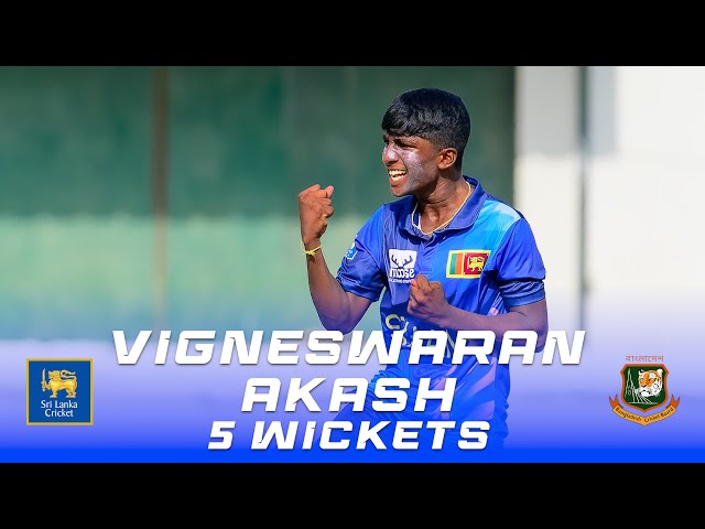 Highlights – Vigneswaran Akash Brilliant 5 Wickets Haul | 1st One Day Game – SL vs BAN U19 #SLvsBAN