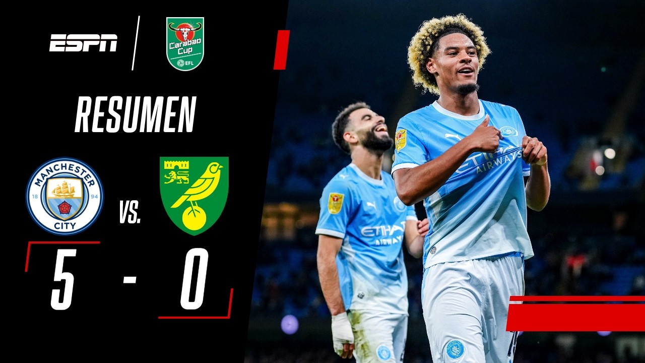 DEBUT Y DOBLETE DEL PIBE SAMBA DE 17 AÑOS EN EL CITY | Manchester City 5-0 Norwich | RESUMEN