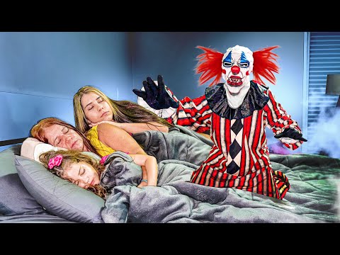 A SCARY CLOWN INVADED THE ROOM WHILE LARISSA AND LAYRA WERE SLEEPING!