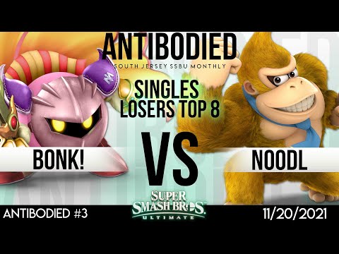 Antibodied #3 - SSBU - IluZ | Bonk! (Meta Knight) vs. PBJ | Noodl (Donkey Kong) - Loser's Top 8