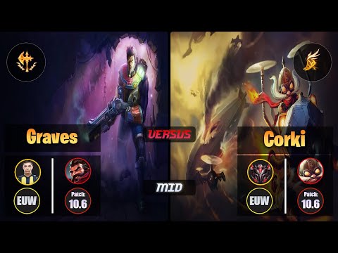 Bolulu GRAVES (Mid) [Conqueror] VS CORKI - Grandmaster EUW Patch 10.6