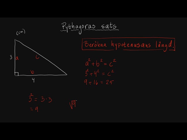 Pythagoras Sats Med Två Okända