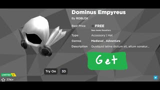 How To Get A Free Dominus In Roblox 2019 - buying the dominus empyreus in roblox youtube