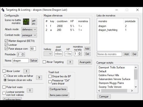 OldBot Tibia bot - Tutorial Cavebot, Targeting & Healer [DESATUALIZADO]