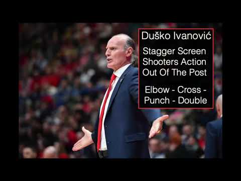 Duško Ivanović -  Baskonia - Euroleague - Post Up Play With A Stagger Screen For A 3