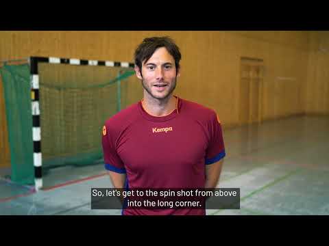 Spin shot with high arm, Uwe Gensheimer, Exercise, Learn from the stars, Learn Handball (English)